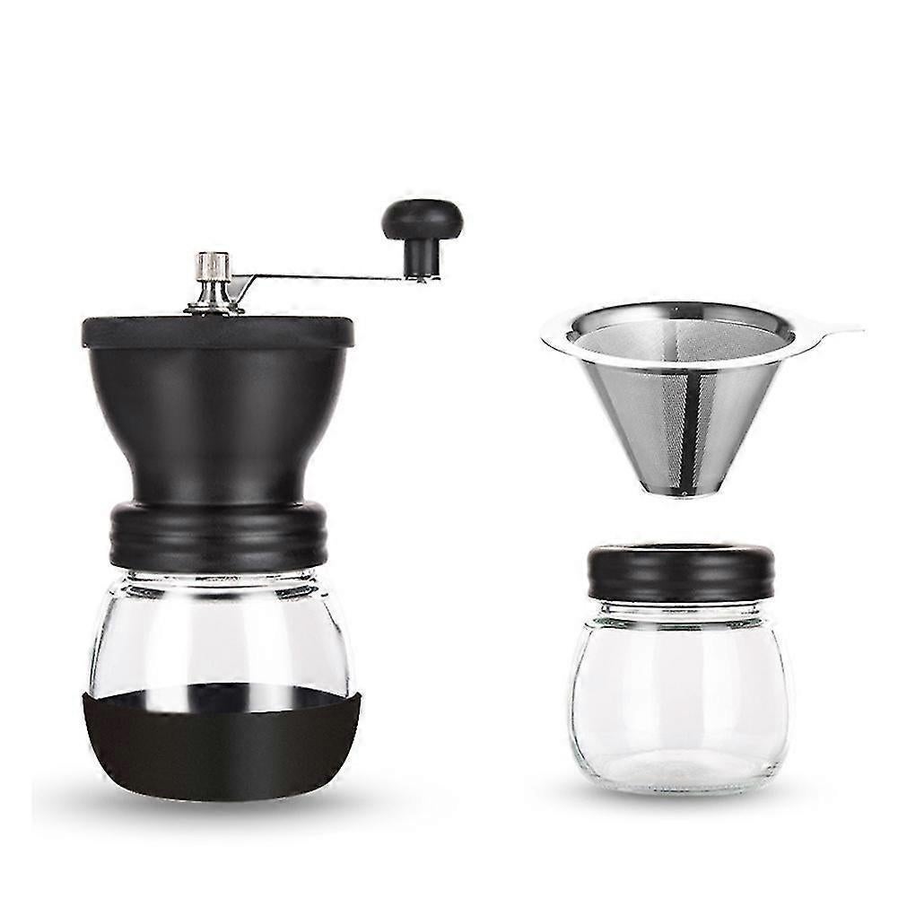 Ceramic Bean Coffee Grinder - Kitchen Manual Grinder with Compact Design