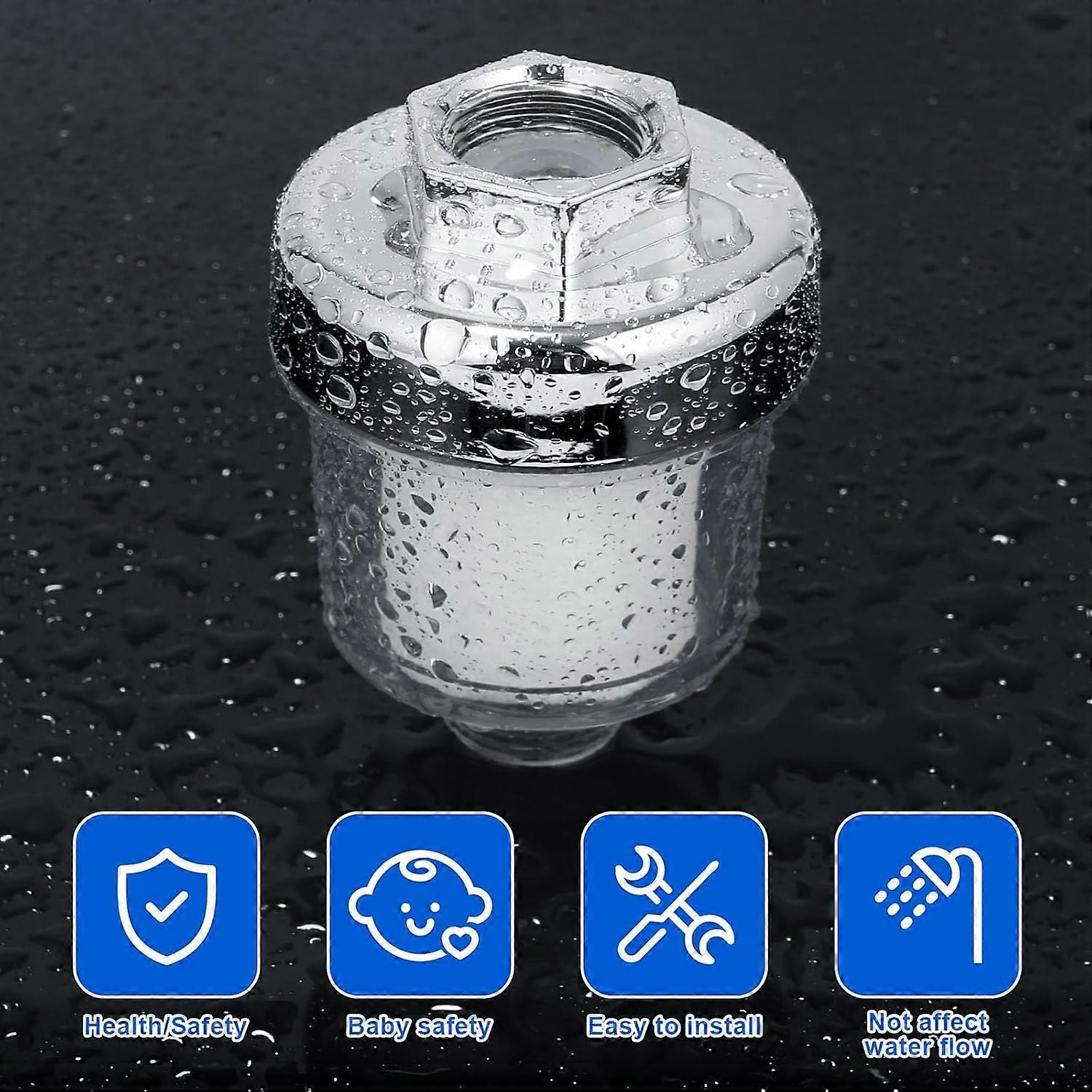 Universal Shower Tap Filter, Anti-Limescale Purifier, Silver Transparent