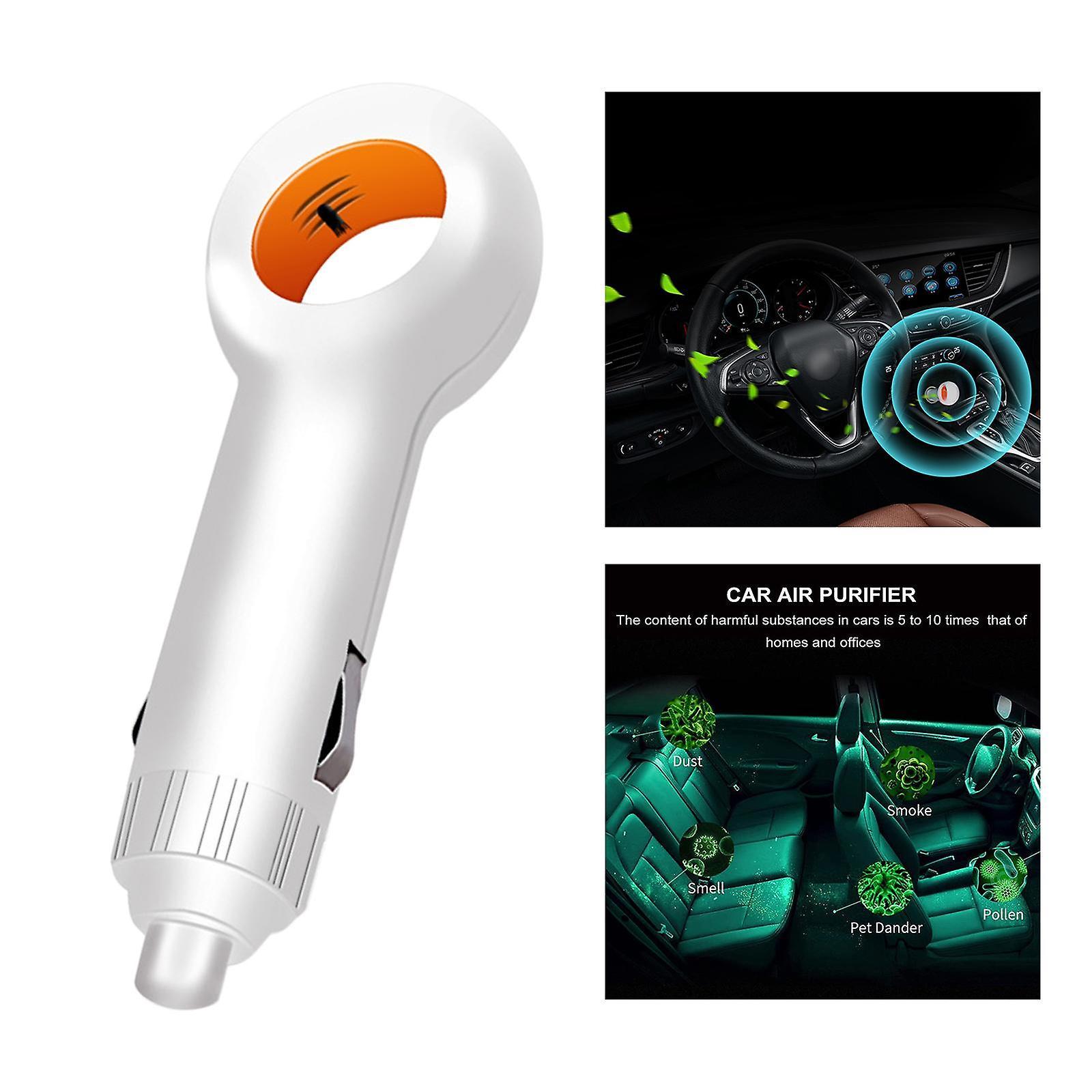 Mini Car Air Purifier with Negative Ion Filter - White Vehicle Model