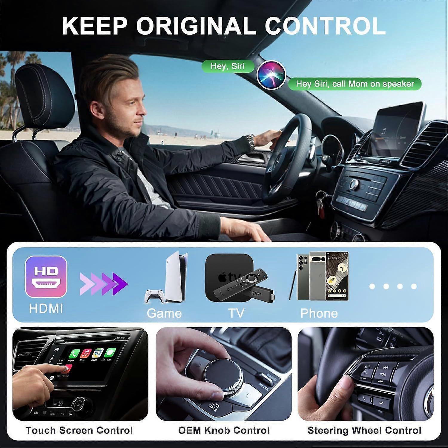 Wireless CarPlay Adapter for iphone, Plug & Play CarPlay Dongle