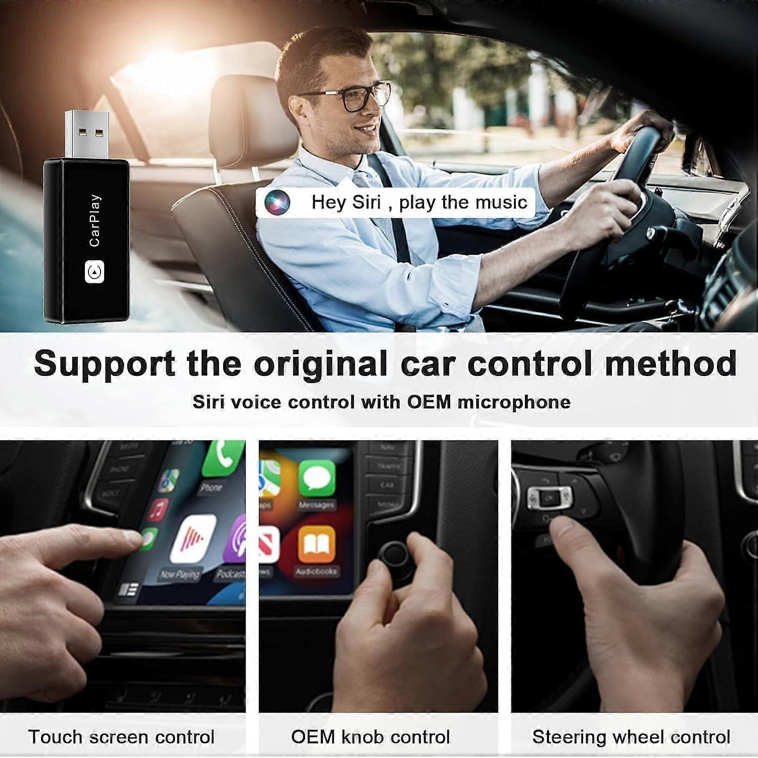 Wireless CarPlay Adapter, Converts Wired to Wireless for iPhone