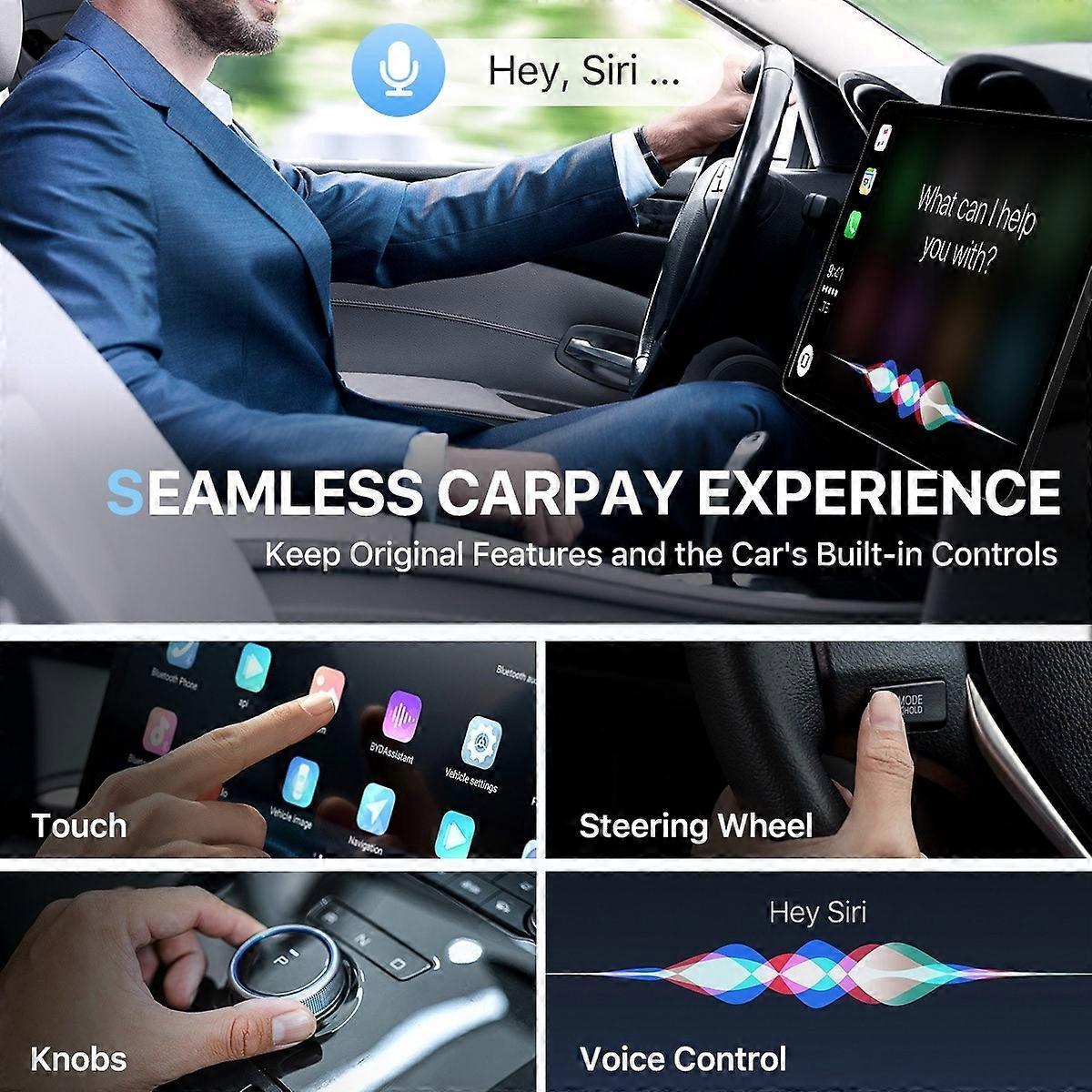 USB Wireless CarPlay Adapter, Plug & Play Dongle