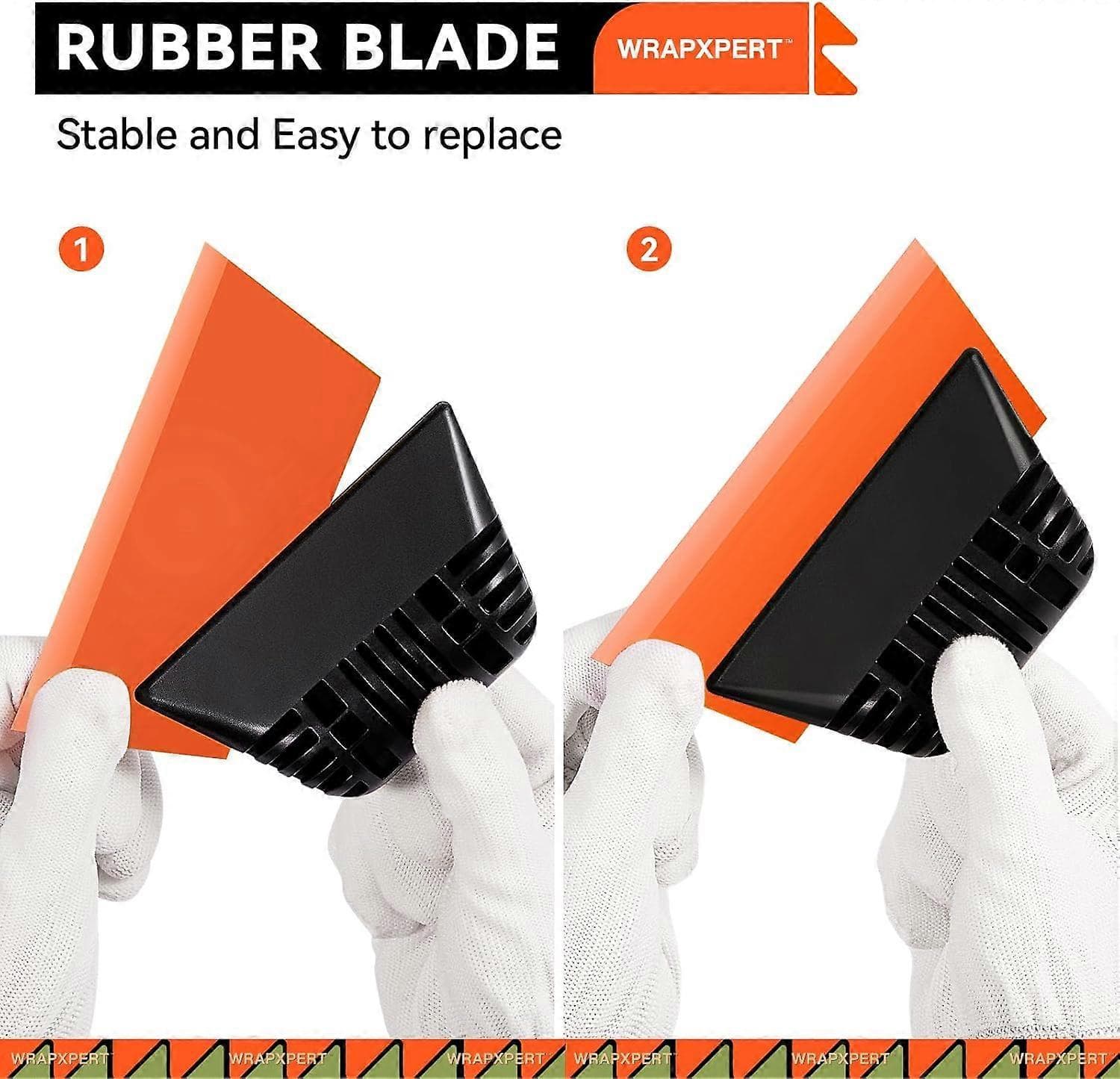 Window Tint Squeegees Non-Slip Rubber Handle 2 Piece Orange
