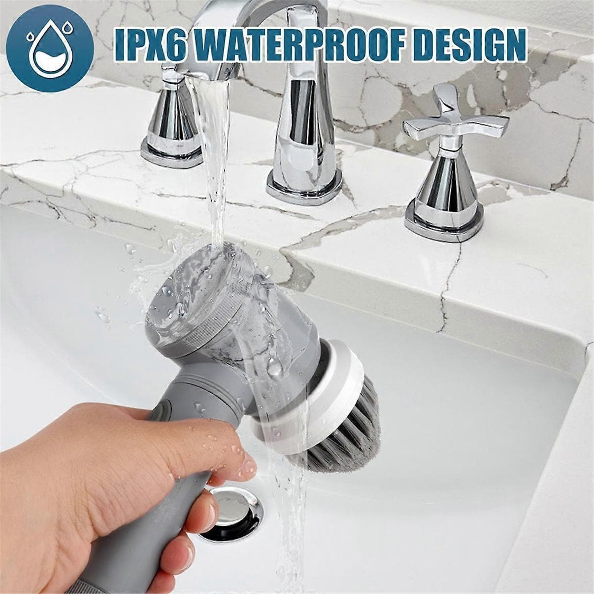 Electric Cleaning Brush with 6 Attachments, Rechargeable Scrubber