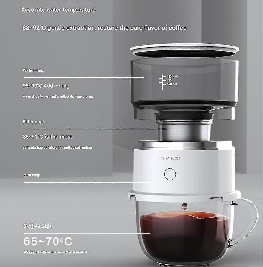 Portable Drip Coffee Maker Mini Double Filter Manual Coffee Brewing Machine