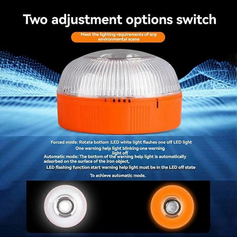Emergency LED Warning Lights 3PCS High-Visibility Traffic Security Lamp White Yellow
