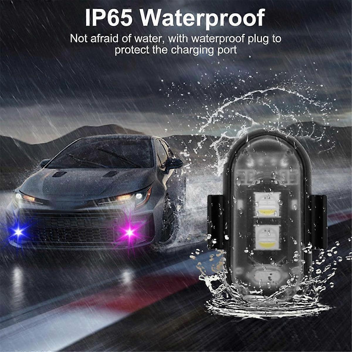 Wireless LED Strobe Lights 4PCS with Remote, 8 Colors USB Rechargeable Waterproof