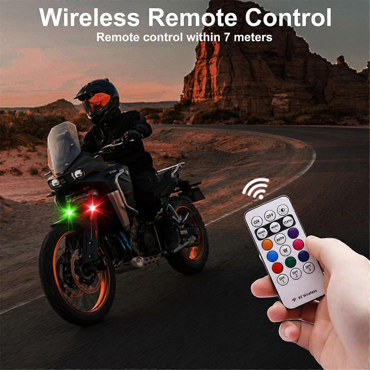 Wireless LED Strobe Lights 4PCS with Remote, 8 Colors USB Rechargeable Waterproof