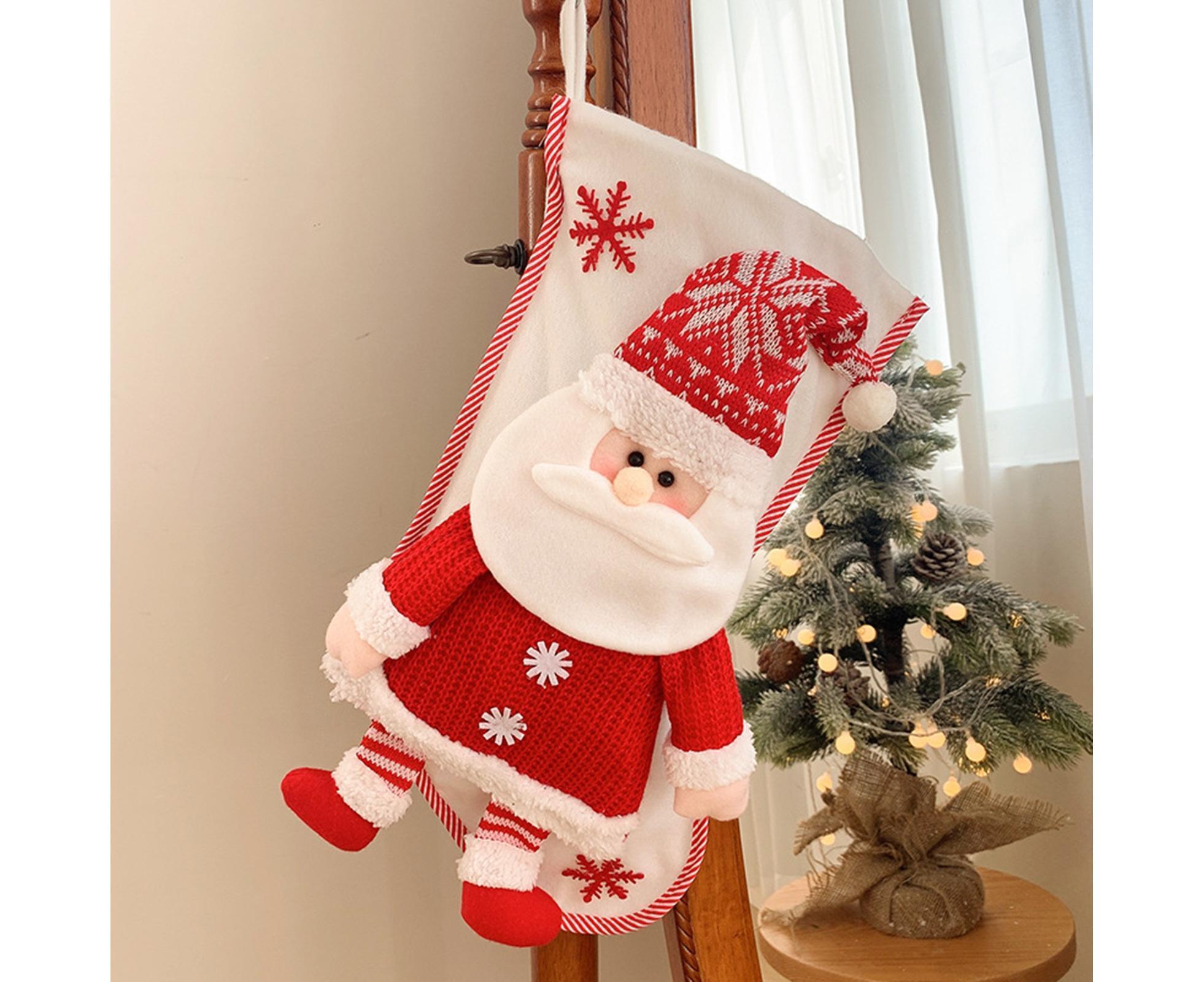 Large Capacity Xmas Stocking-White