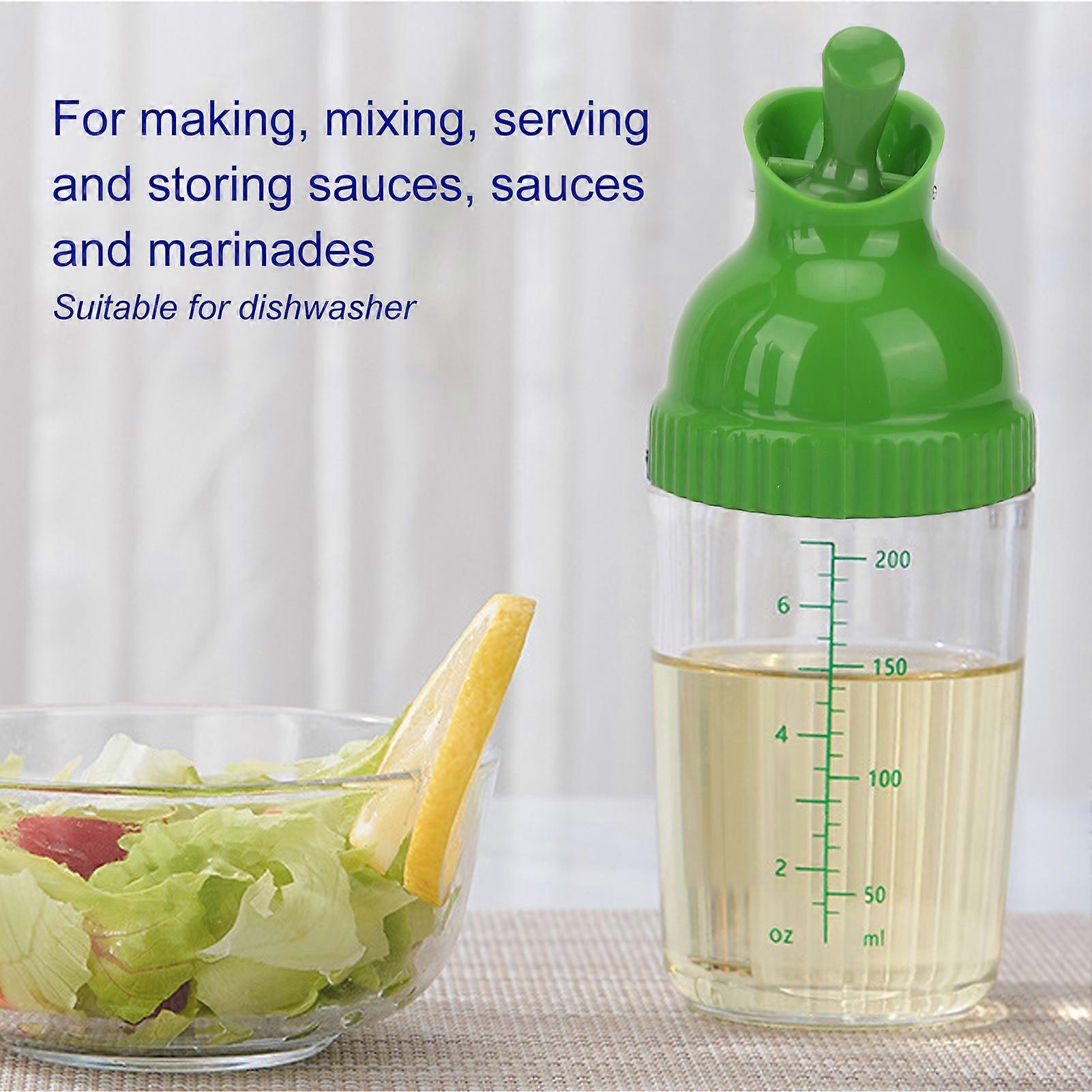 200ml Salad Dressing Shaker BPA Free Leakproof Jar with Lid Green