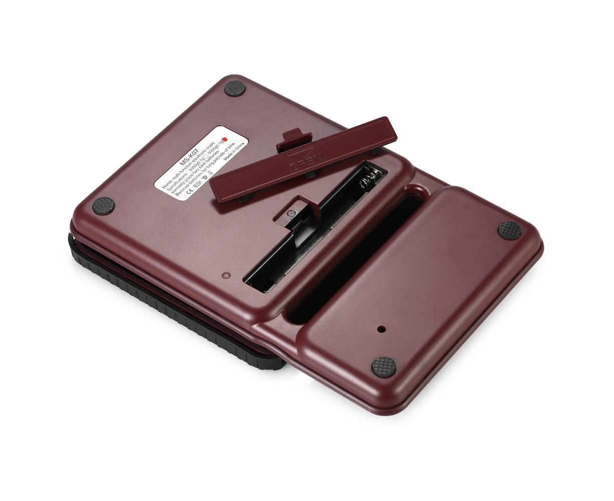 5kg/0.5g Coffee Drip Scale with Timer and Tare Function - Burgundy