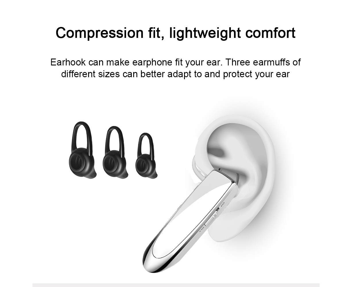 Bluetooth Earpiece V4.1 Wireless Handsfree Headset 30Days Standby Time