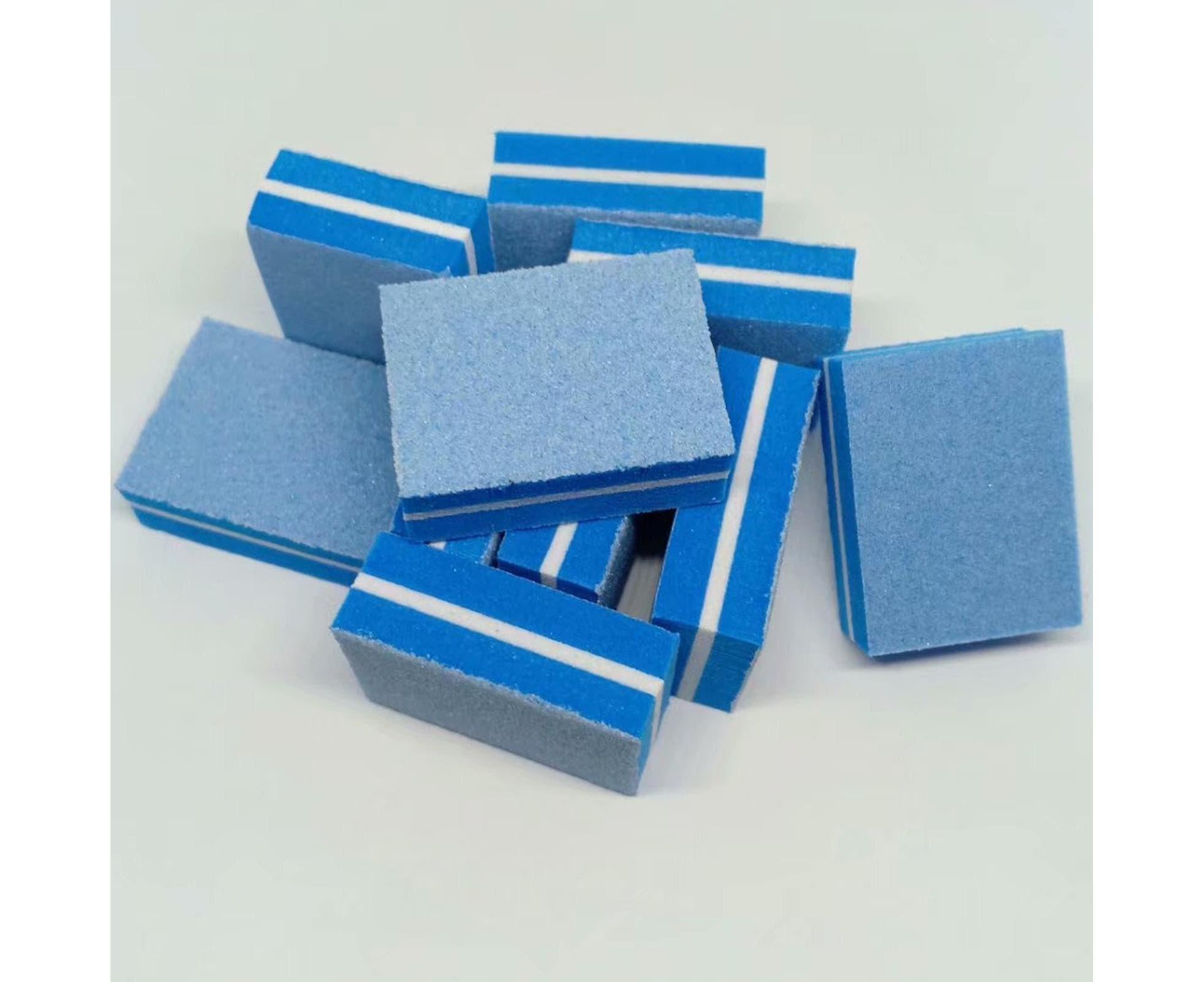 50Pcs / Bag Nail File Mini Multi-function Sponge Manicure Tools Buffer Blocks for Nail-Blue