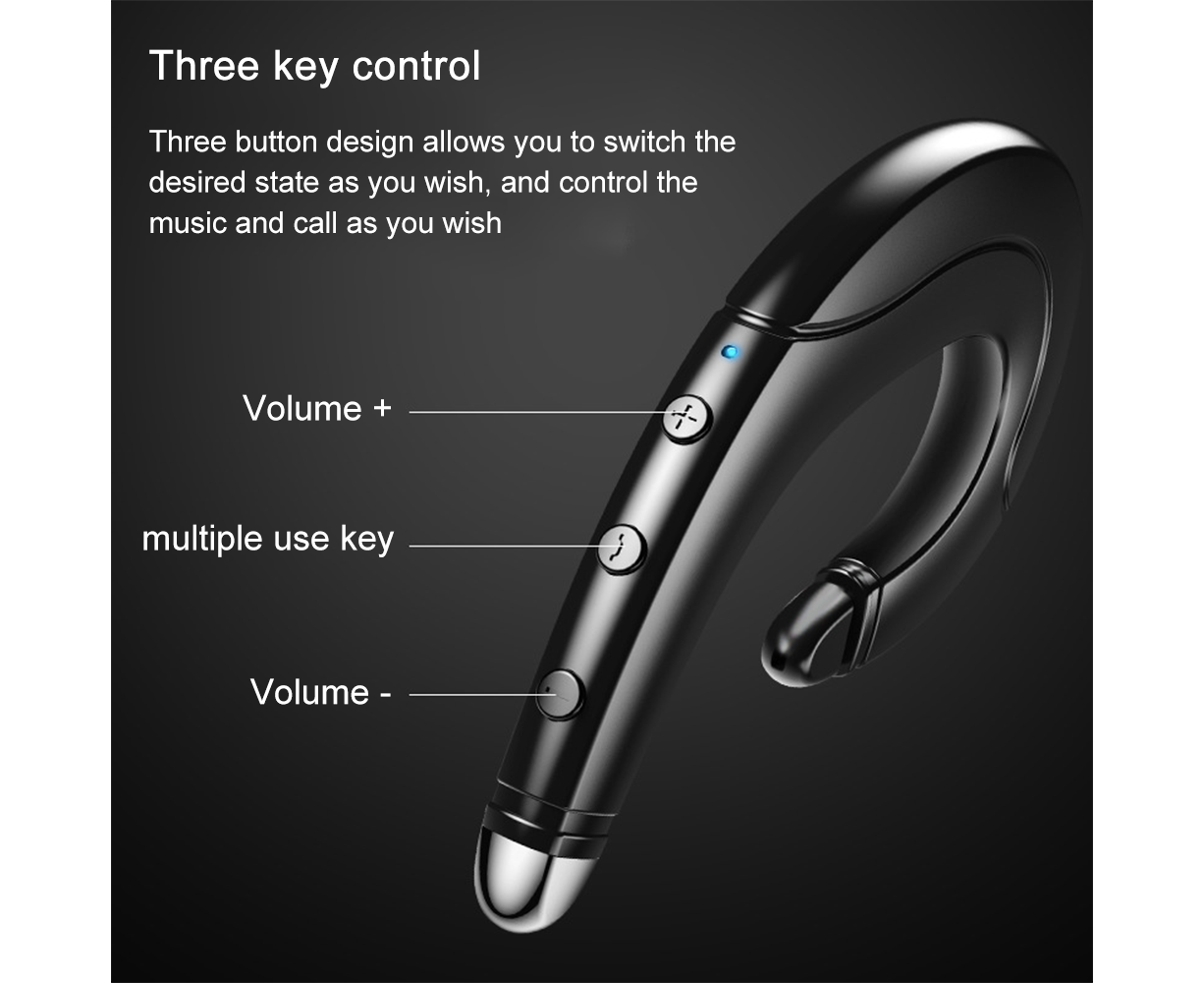 True Wireless Bluetooth Invisible Single Earbud with Microphone