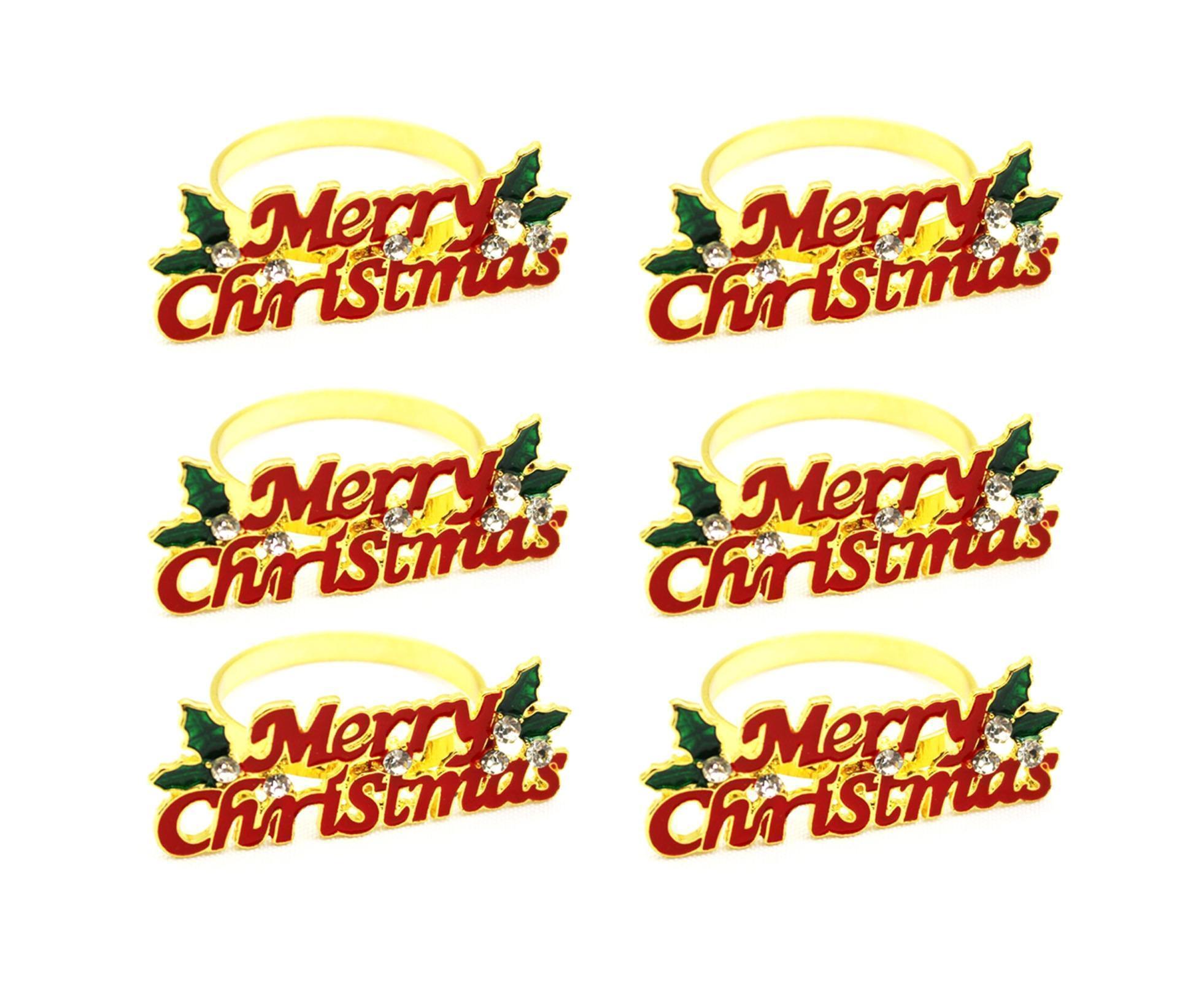 6Pcs Deer Shape Napkin Ring Christmas Style - Imitation Gold