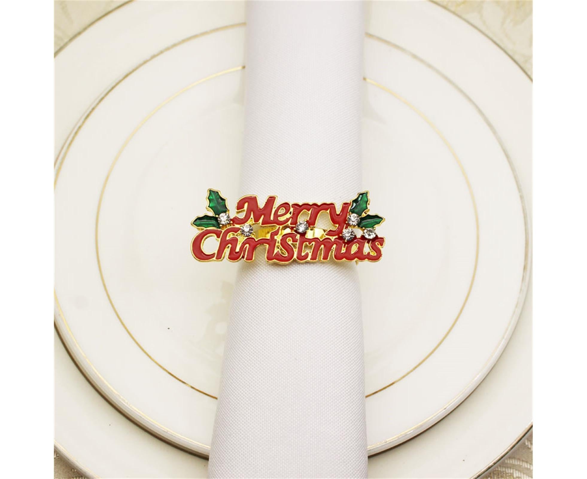 6Pcs Deer Shape Napkin Ring Christmas Style - Imitation Gold