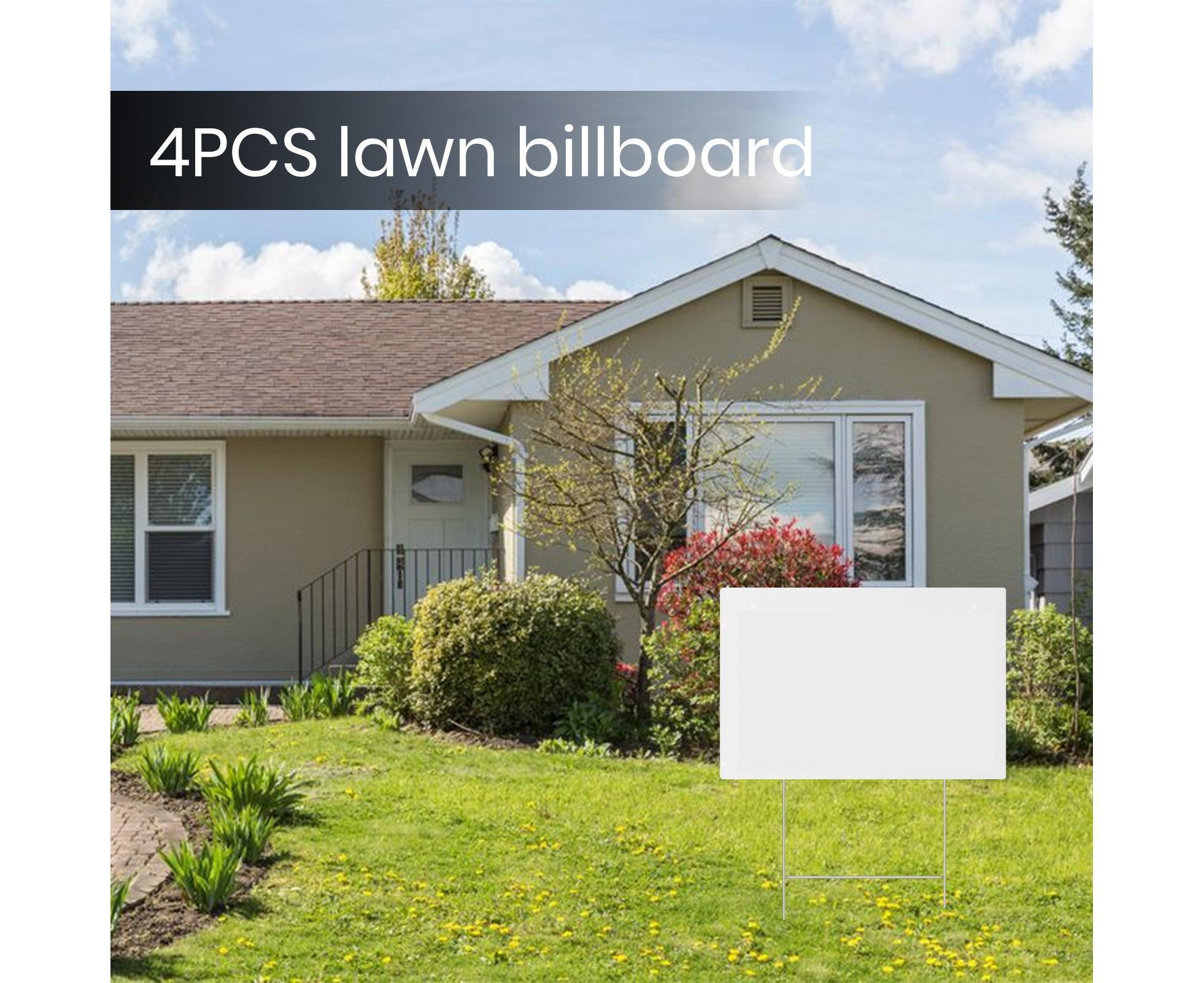 4Pcs Blank Yard Signs with H Stakes - 4pcs