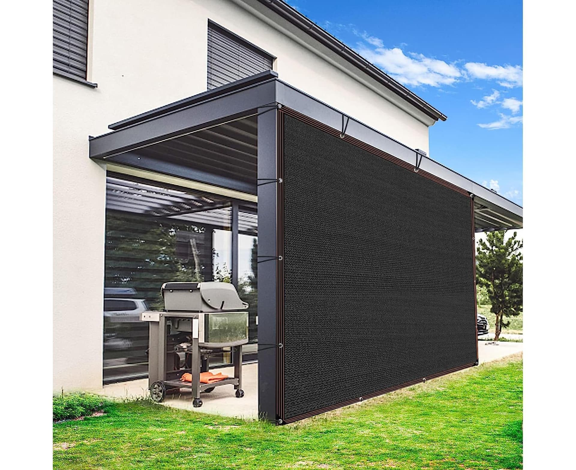 Black Shade Cloth with Grommets - S
