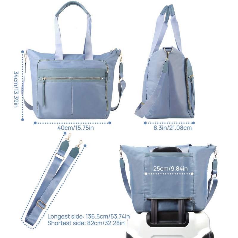 Travel Bag - Women's Travel Bag - Sports & Fitness Bag - Yoga Bag - Sports Bag - Carry-On Luggage - Waterproof & Durable - 40x21x34 cm - Dry/Wet Separation Luggage - Weekend Bag - sky blue