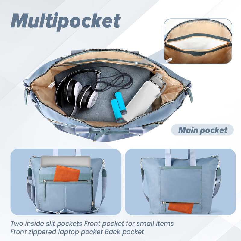 Travel Bag - Women's Travel Bag - Sports & Fitness Bag - Yoga Bag - Sports Bag - Carry-On Luggage - Waterproof & Durable - 40x21x34 cm - Dry/Wet Separation Luggage - Weekend Bag - sky blue