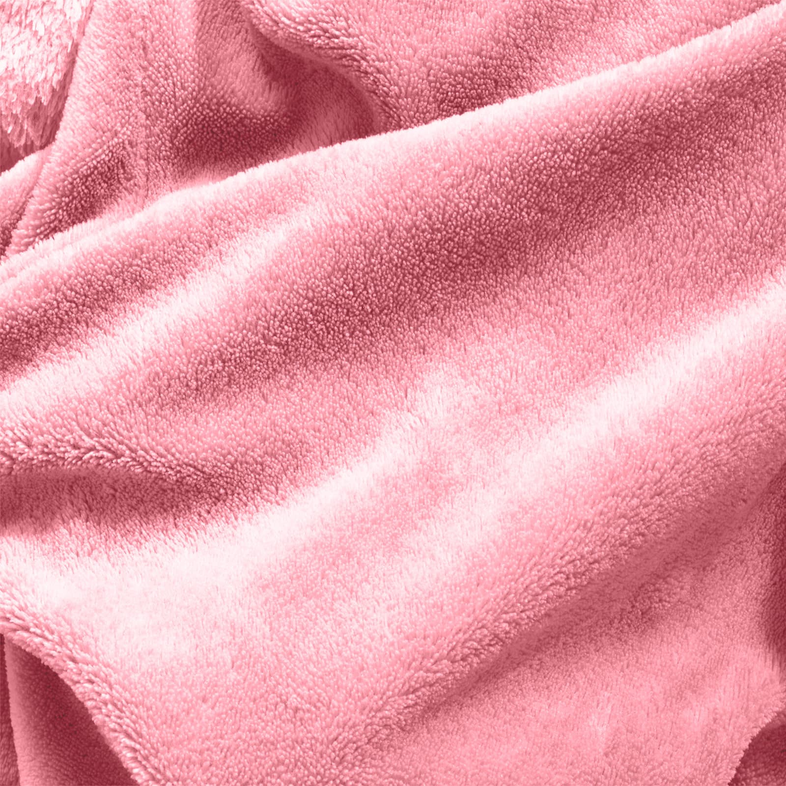Snug Hoodie Nightwear Super Soft Reversible Coral Fleece 750GSM Pink