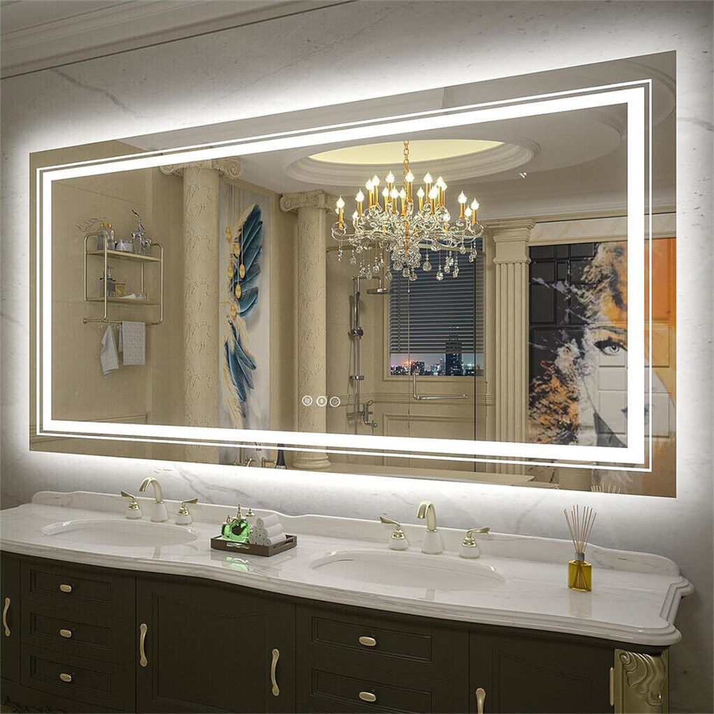 600x800mm LED Bathroom Mirror Anti-fog Illuminated Shatterproof