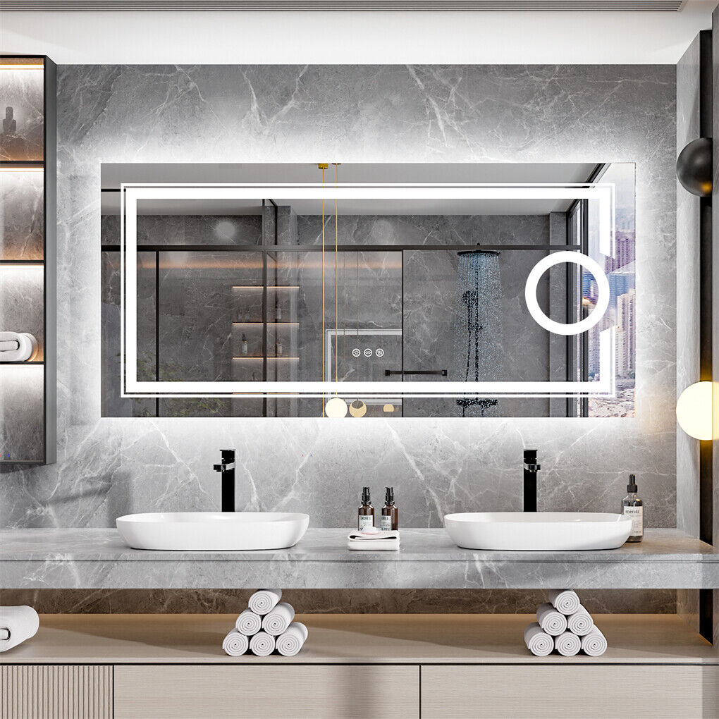 600x800mm LED Bathroom Mirror Anti-fog Illuminated Shatterproof