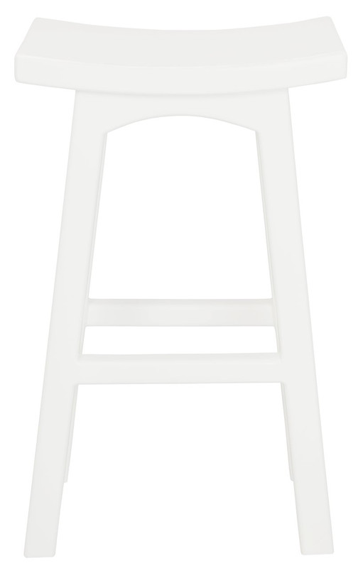 Tokyo Solid Mahogany Timber Barstool (White)