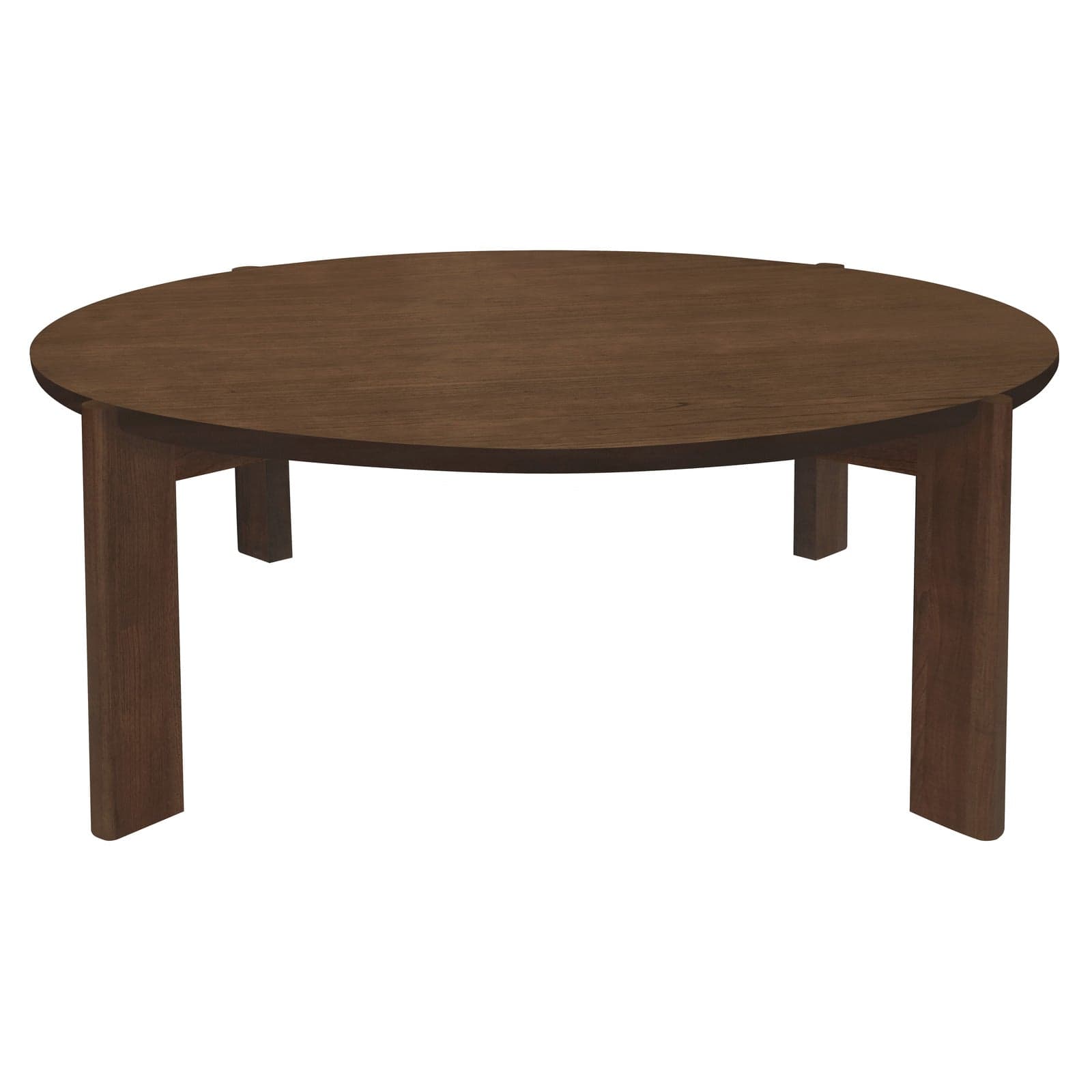 Coffee Table Round Solid Mindi Timber 110 cm Walnut Finish