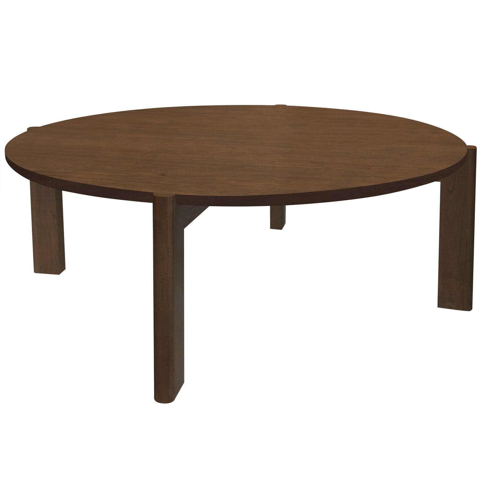 Coffee Table Round Solid Mindi Timber 110 cm Walnut Finish