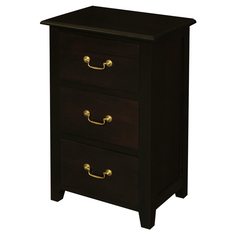 Tasmania 3 Drawer Lamp Table (Chocolate)