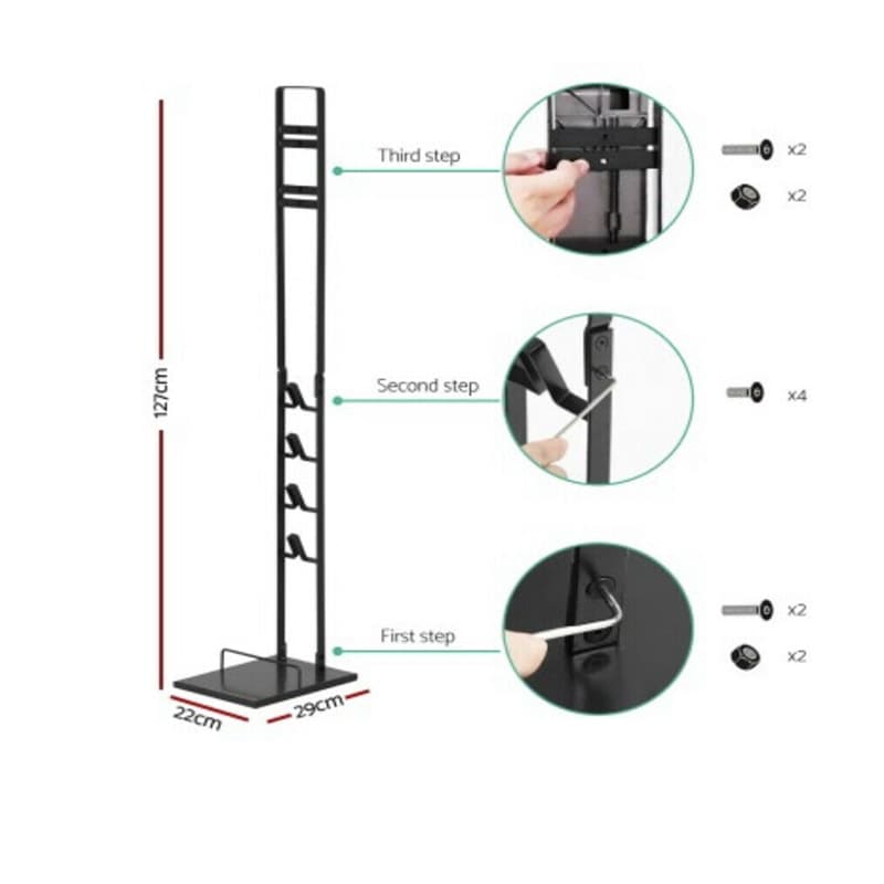Vacuum Stand Freestanding Space-saving Black for Dyson V6 V7 V8 V10 V11