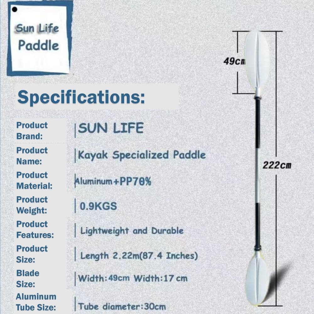 Adjustable Kayak SUP Paddle Lightweight 2 Piece Design 60 Degree Right Left Centre Colorful