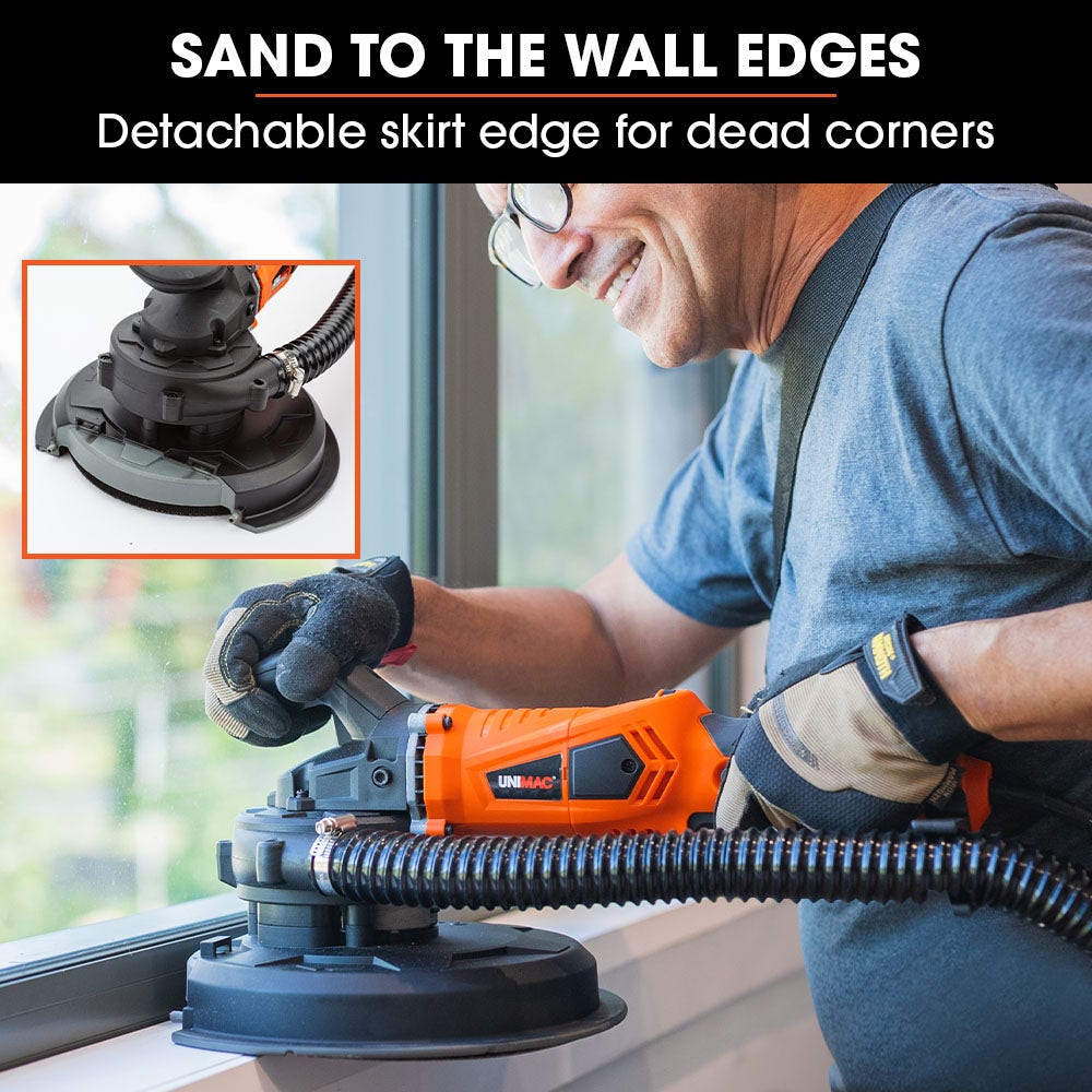 UNIMAC 1800W Drywall Sander Plaster Automatic Wall Gyprock Vacuum System