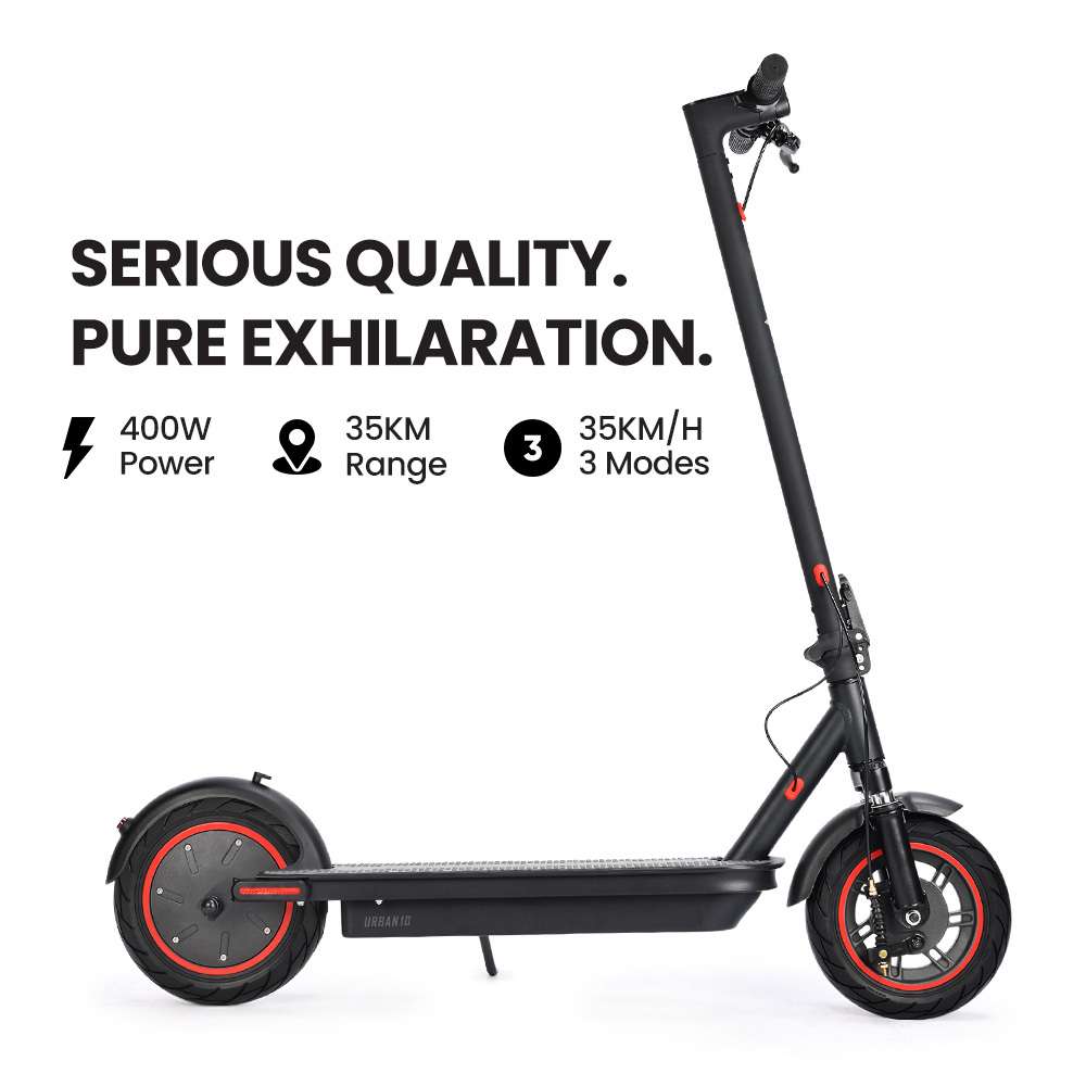 ALPHA Urban 10 Electric Scooter, AU Compliant, 35km/h, Suspension, 35km Range, 10-Inch Wheels, Brushless Motor, Free APP, Motorised Commuter eScooter for Adults, Black