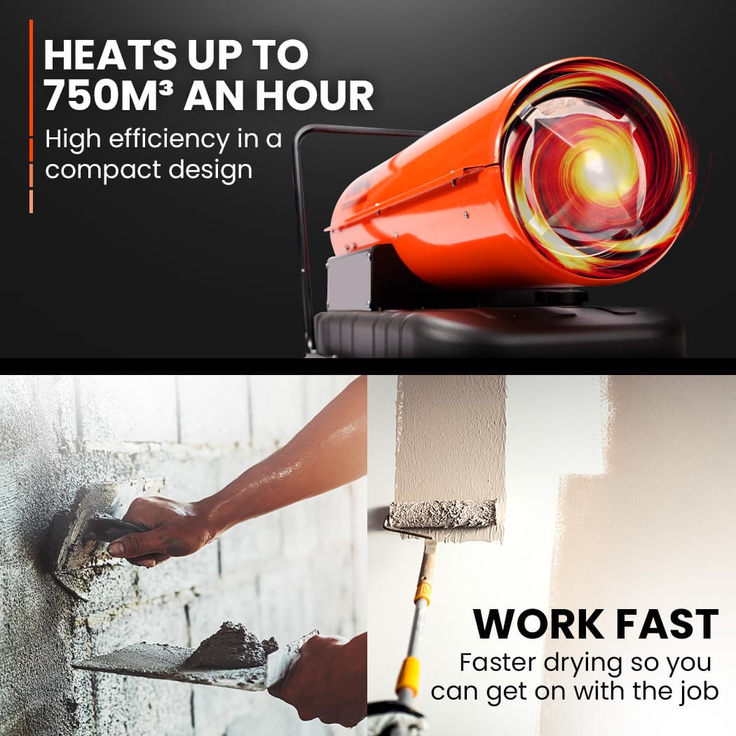 Industrial Diesel Space Heater 30KW Portable Fan Heater Compact Design for Warehouse Greenhouse Workshop