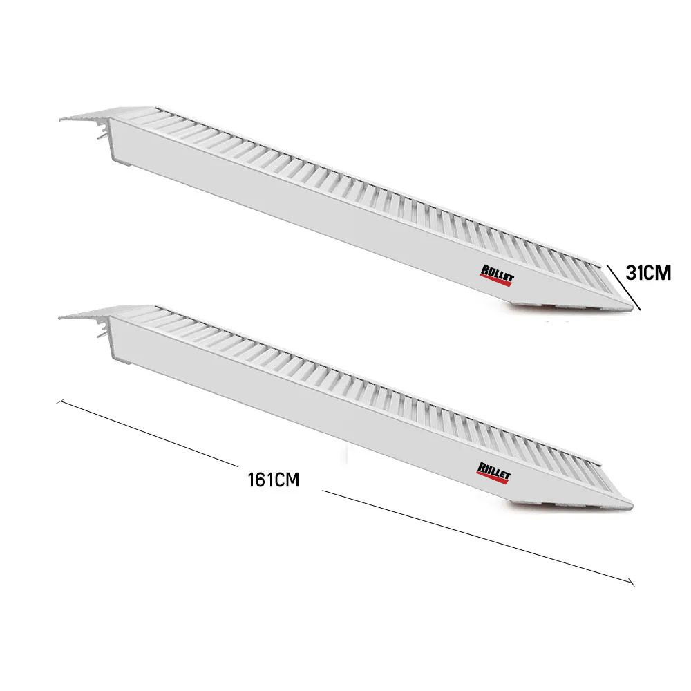 BULLET Pair of 1.6m Aluminium Loading Ramps, 4050kg capacity