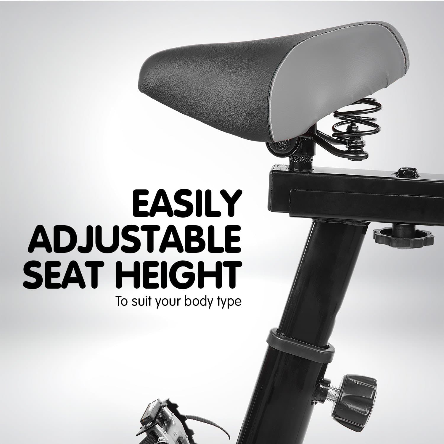 Exercise Bike Flywheel Home Gym Adjustable Seat LCD Display Blue