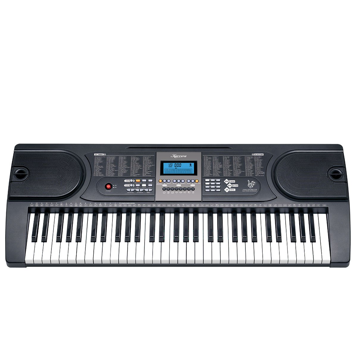 Karrera 61 Key Portable Electronic Keyboard Piano with Stand & Music Holder - Beginner Digital Piano, Black