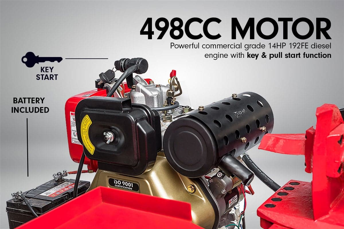 Log Splitter 60 Ton Diesel Electric Start Heavy Duty 498cc Hydraulic Vertical Horizontal Operation