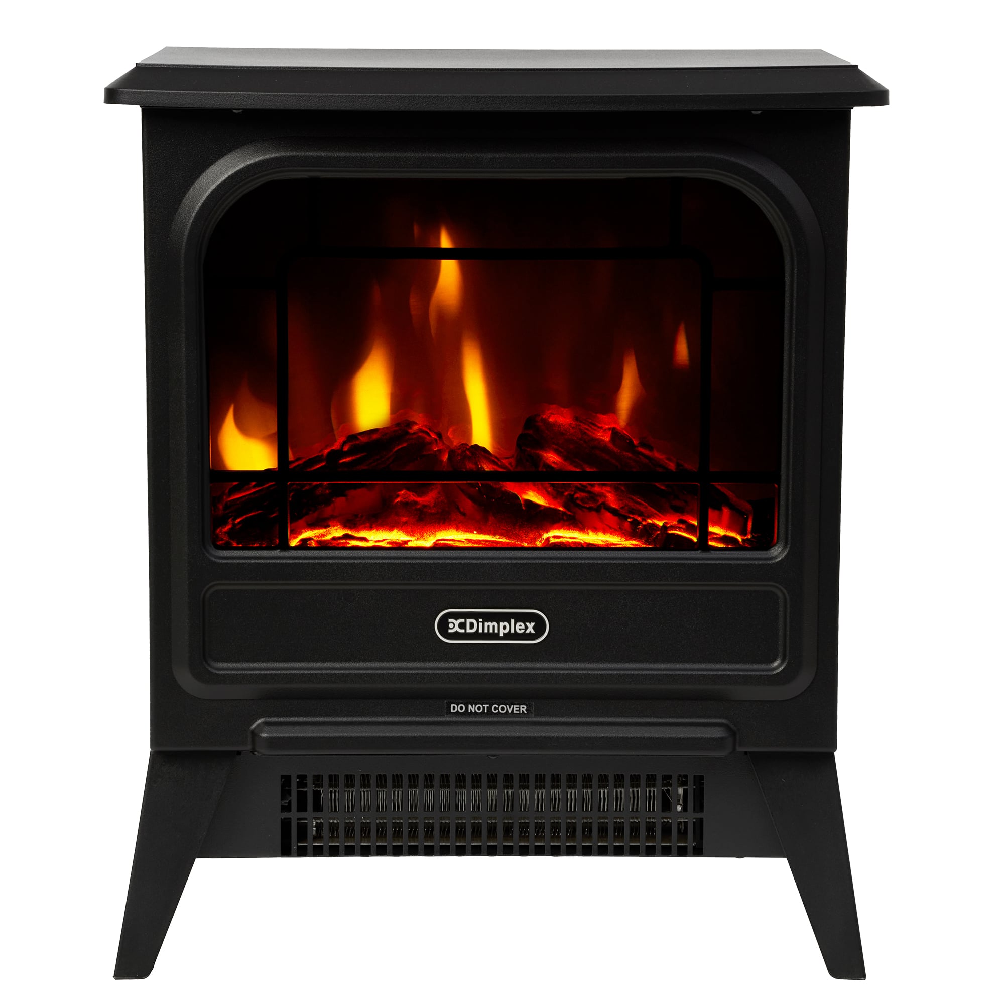 Dimplex MicroStove 1.2kW Portable Electric Fire Stove Heater, Optiflame Coal Effect, Freestanding Cast Iron Black