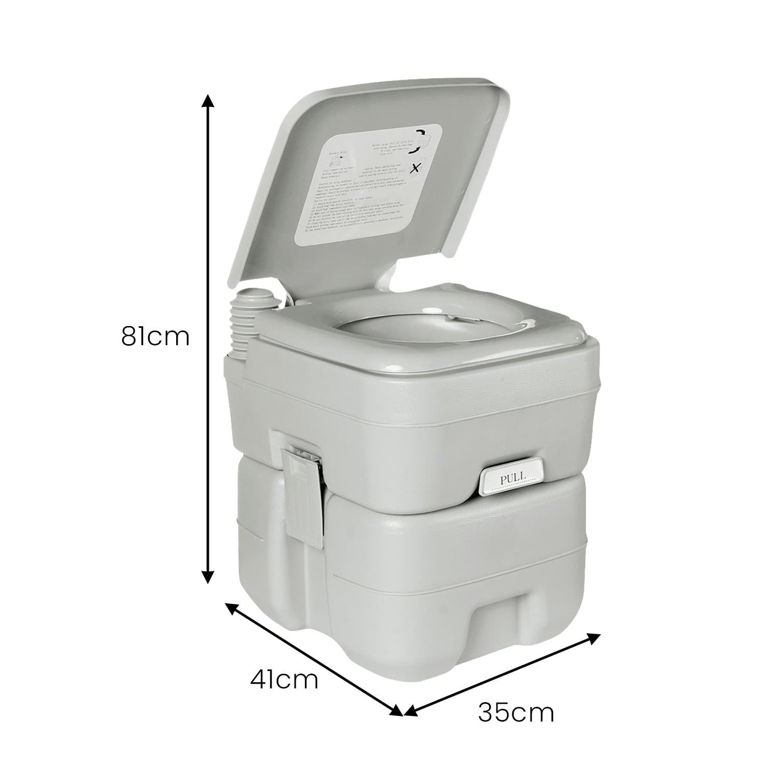 Portable Toilet Press Flush Pump 20L Durable PE ABS Scratch Resistant Matte Finish Outdoor Camping