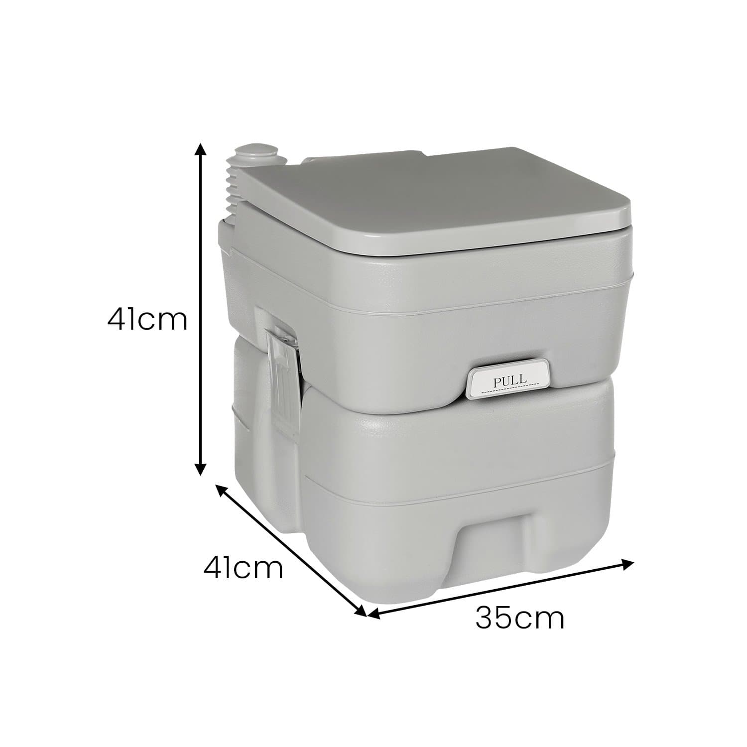 Portable Toilet Press Flush Pump 20L Durable PE ABS Scratch Resistant Matte Finish Outdoor Camping
