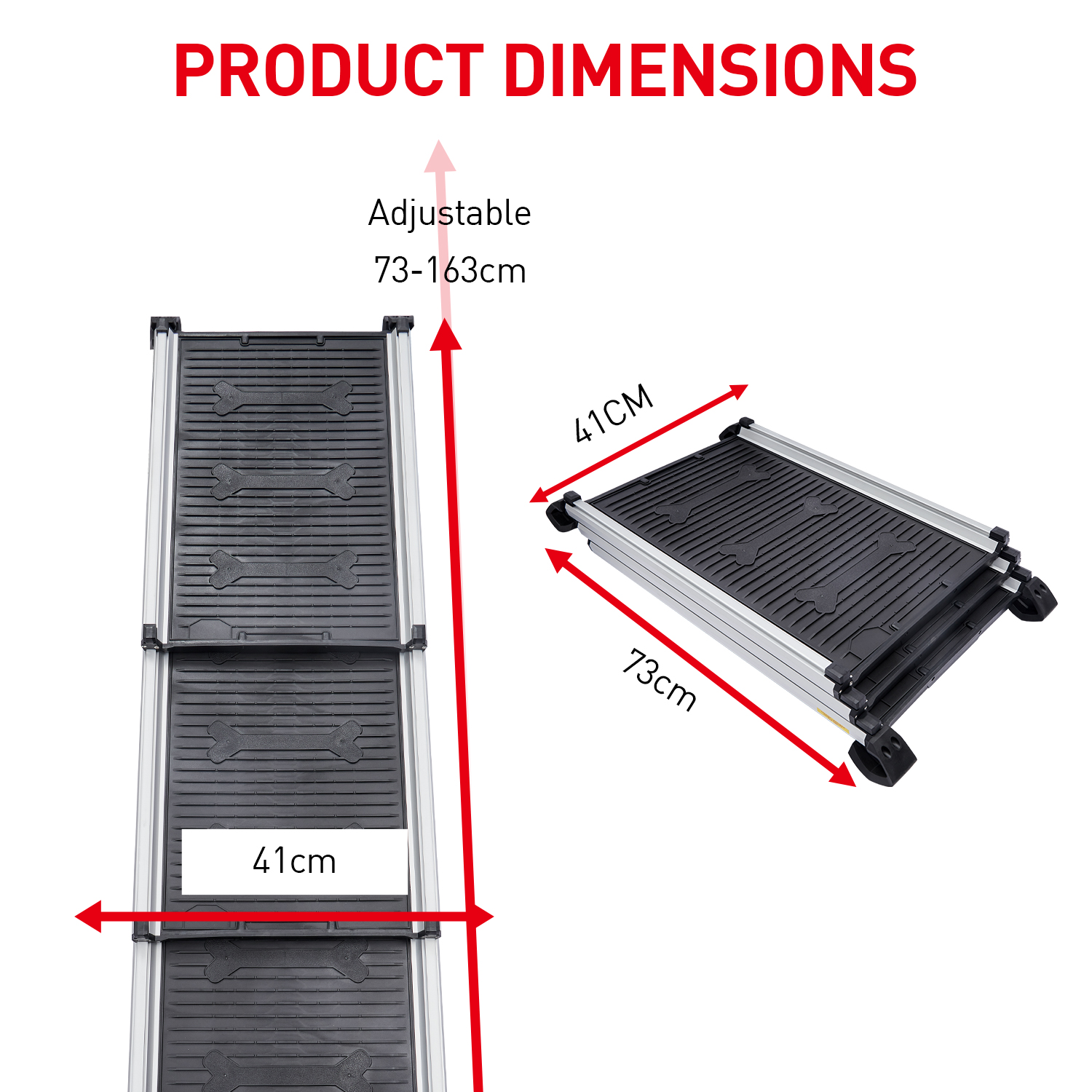 Furtastic Heavy Duty Aluminium Telescopic Dog Ramp Portable Extendable Pet Access Ramp for Car SUV Boot