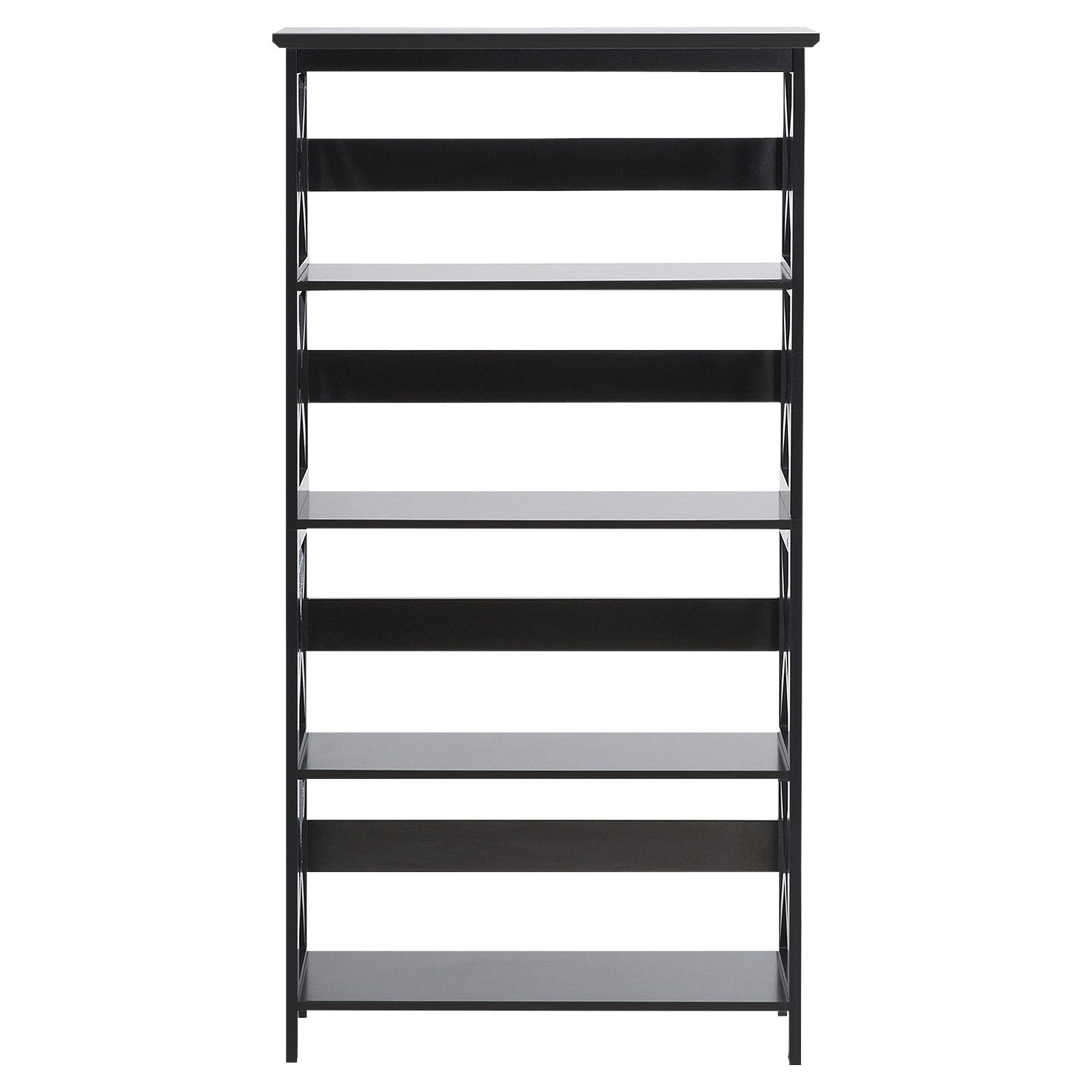 Sarantino Daphne 5-tier Cross Panel Bookshelf