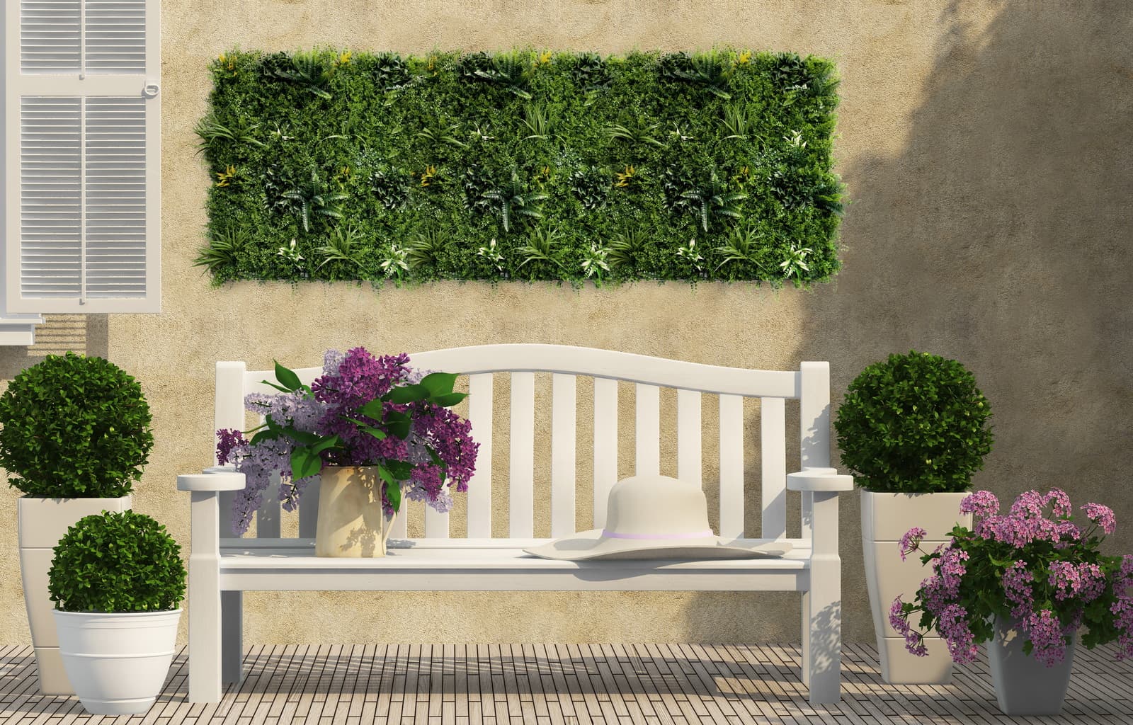 Artificial Plant Wall Grass Panels Vertical Garden 1X1M Green