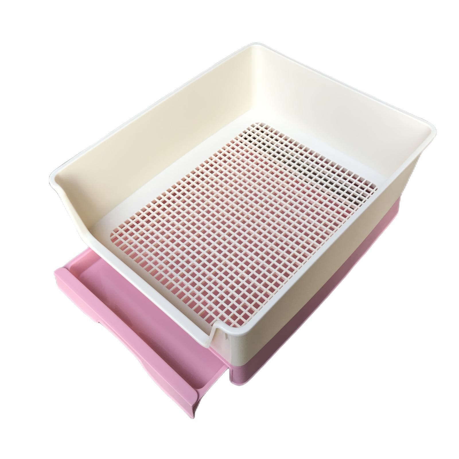 Medium Dog Potty Training Tray with Wall 55cm x 44cm Pink