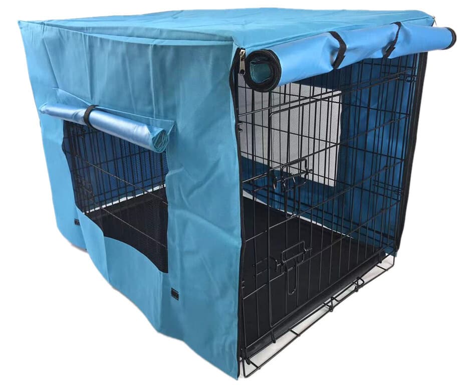 Collapsible Crate Cover 36 Inch Blue 600D Oxford Canvas for Dog Cat Rabbit