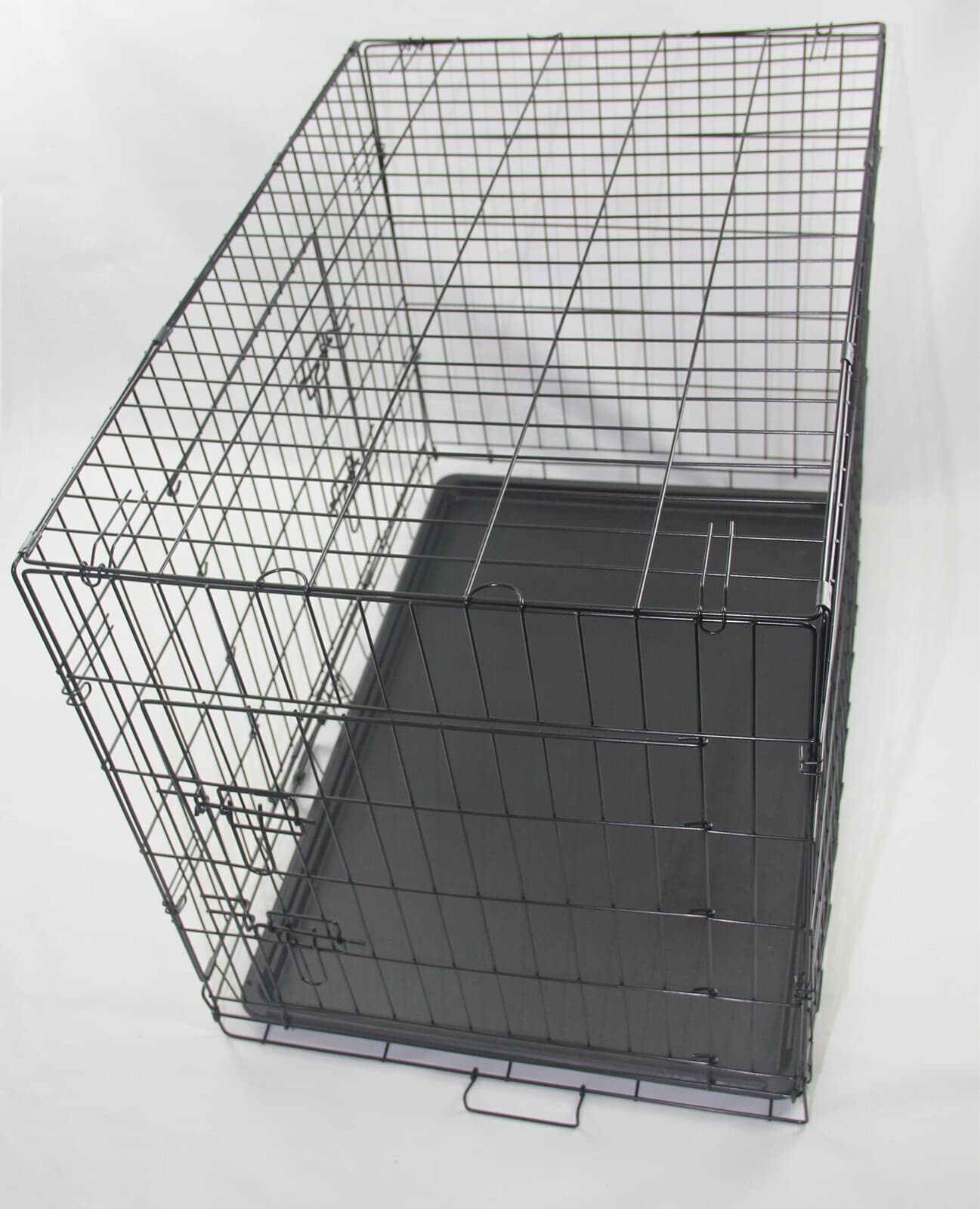 Foldable Pet Crate Collapsible Dog Cat Rabbit Cage 24 Inch Black with Cover