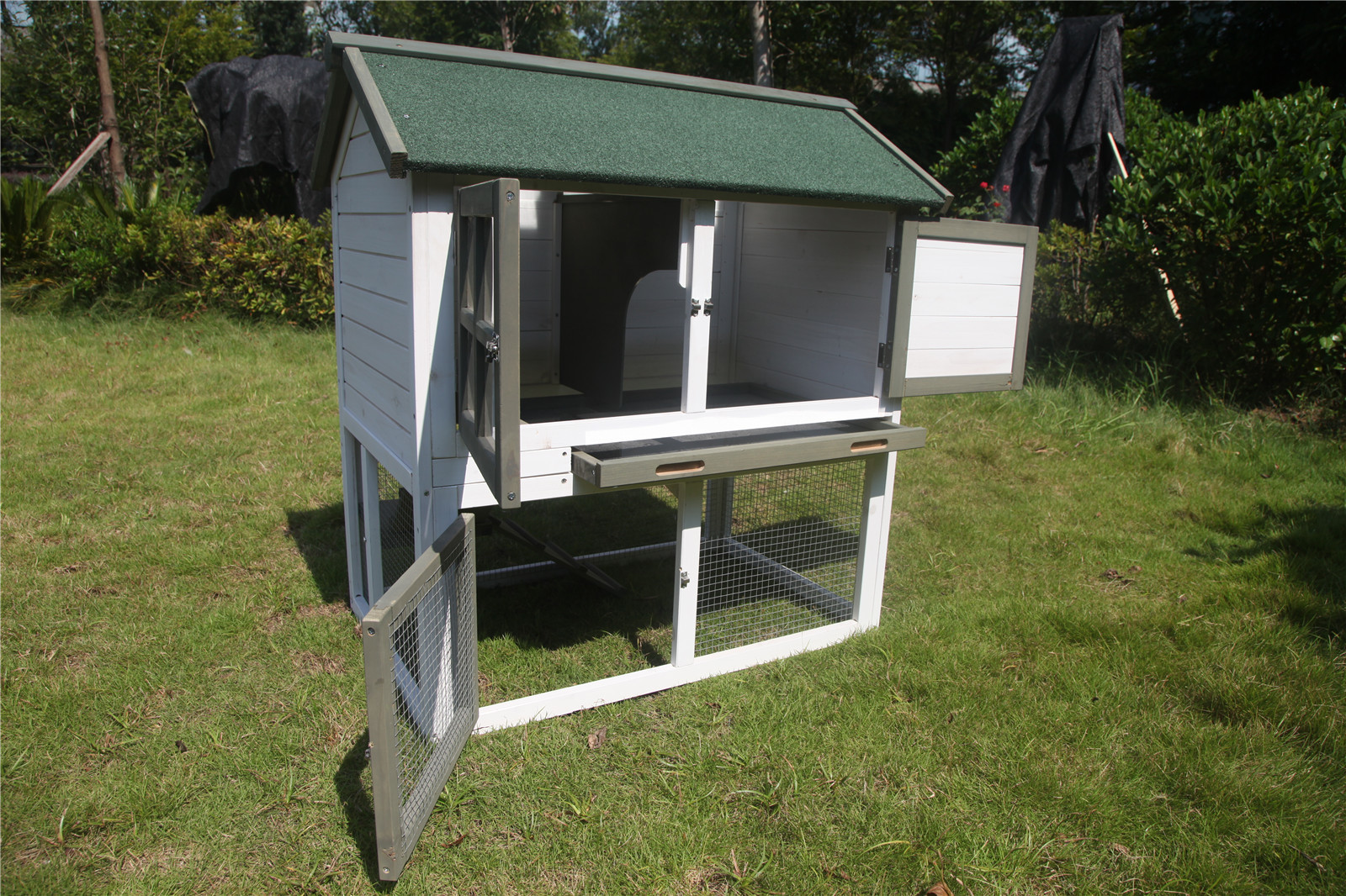 YES4PETS XL Double Storey Rabbit Hutch Guinea Pig Ferret Cage 102x65x98cm